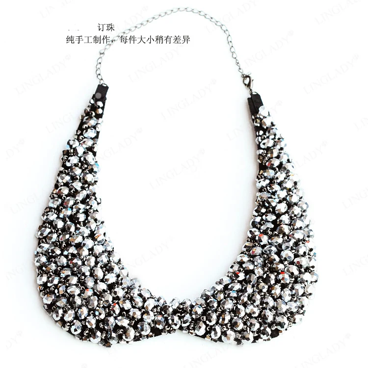 

Sale At A Loss 2018 Fashion Hand-Made Diamond Detachable Collar Women black High Quality Crystal Necklace Accessories