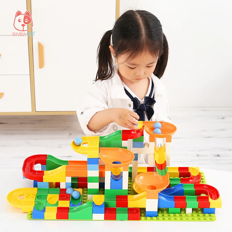 

Track Building Blocks DIY Construction Marble Race Run Maze Balls (Include Block Base Plate), Kids Child Educational Block Toys
