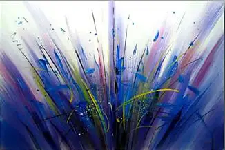 

Hand Painted Blue Spray Abstract Oil Painting by Skillful Painter Modern Painting for Living Room Decoration Art
