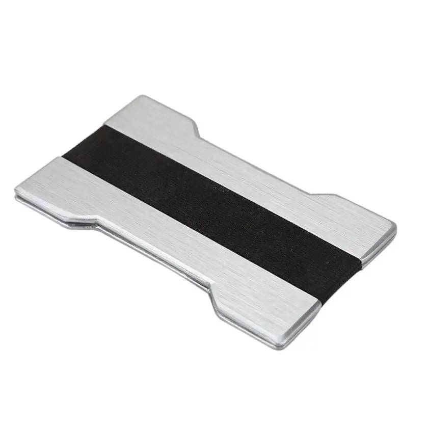 Мужской металлический кошелек, кредитный алюминиевый кошелек для денег с блокировкой, кошелек для кредитных карт O0521#30 - Цвет: Gray