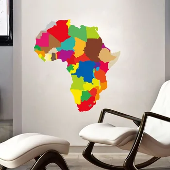 

3D colorful Africa Map wall stickers living room home decorations pvc decal mural art diy office kids room wall art