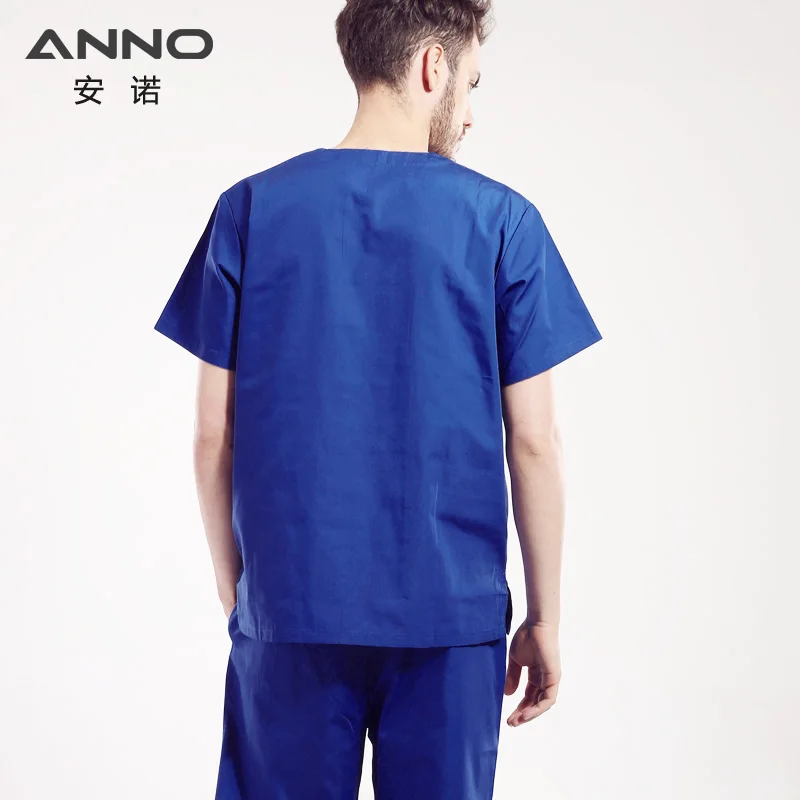 Рубашка с короткими рукавами, голубого, фиолетового устойчивы к полоскания форма медсестры, медицинская скрабы больницы формы Хирургическая Одежда медицинский Халат, топ и штаны