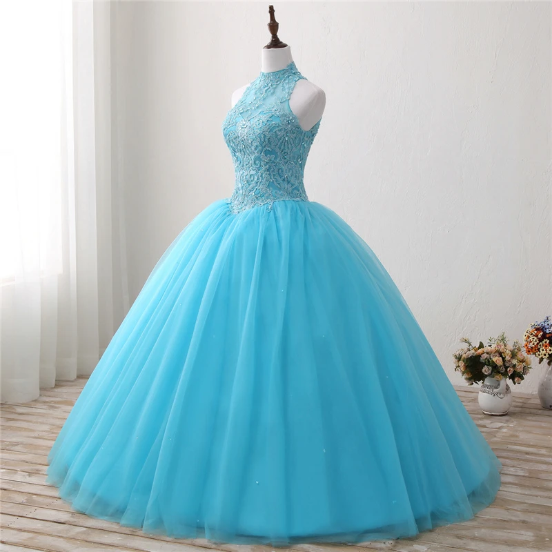 

Bealegantom 2018 Quinceanera Dresses Ball Gown Crystals Embroidery Lace Up Vestido De Debutante Sweet 16 Party Dress QA1461