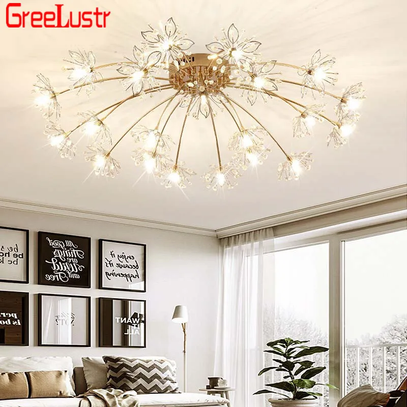Золотой/черный кристалл дизайн люстры потолочные светильники G4 Led Lustre plafondlamp