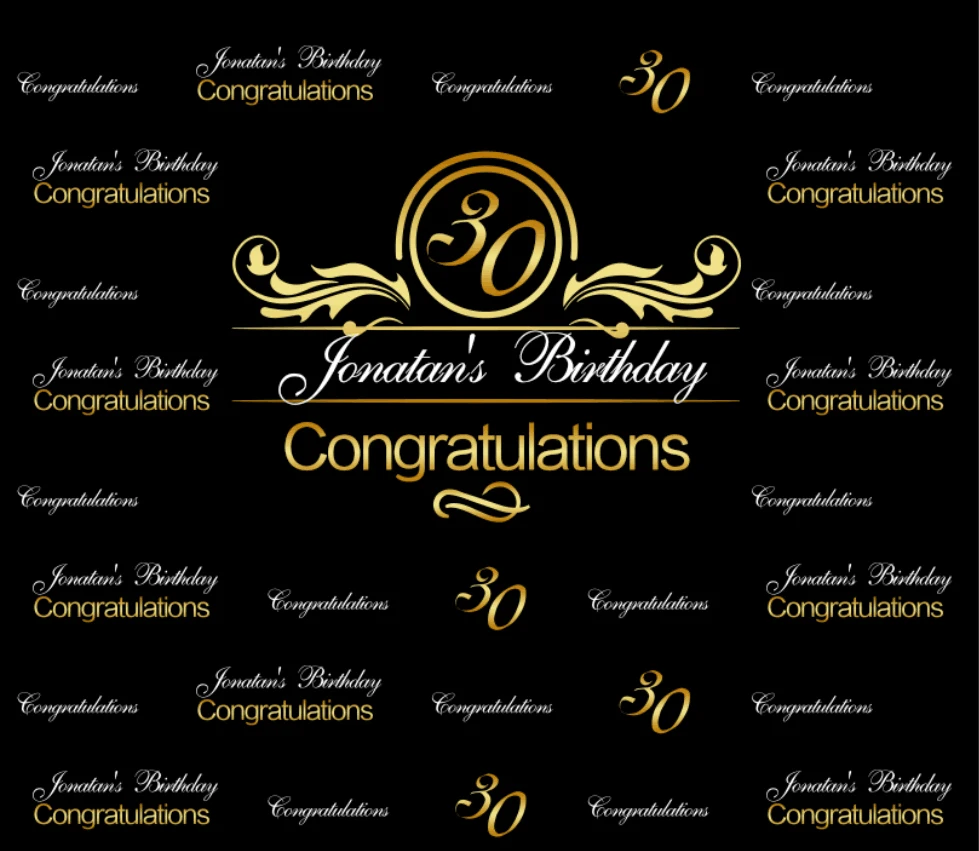 

Фон для студийной фотосъемки с надписью «Happy 30», 7 Х5 футов