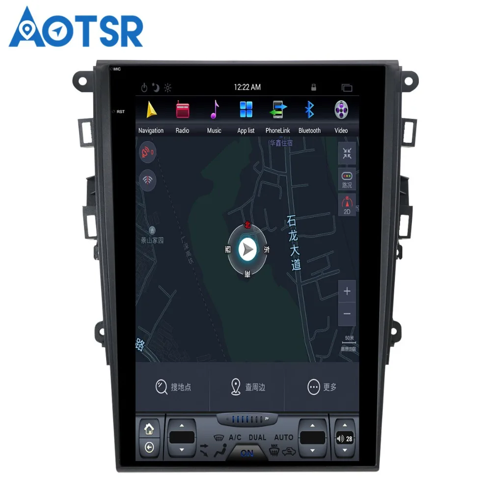 Best 13.6 inch Android 8.1 4+64 Car GPS Navigation player For Ford Mondeo Fusion MK5 2017 + Headunit stereo multimedia radio carplay 3
