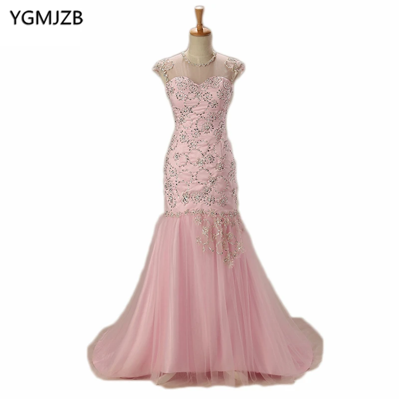 long sleeve open back evening gown