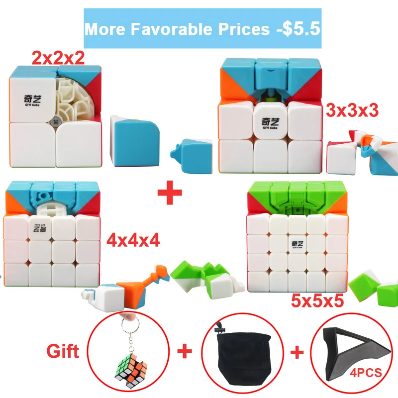 QIYI 2x2x2 3x3x3 4x4x4 5x5x5 7x7x7 магические кубики детские игрушки скоростные Пазлы куб обучающий магический игрушки подарки игровой куб - Цвет: QY2x3x4x5xZJ4xDxK