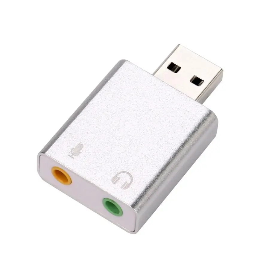 Mic Headphone Jack Stereo Headset Audio Adapter 7.1 Sound Card USB To 3.5mm