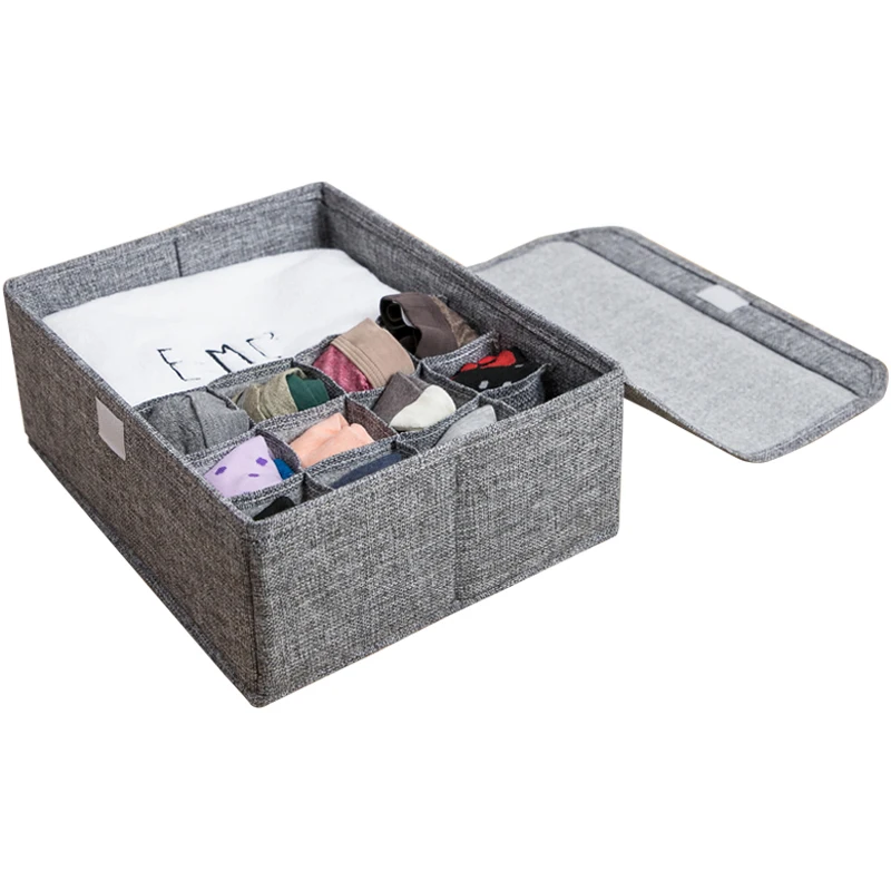 

Cloth Art Underwear Storage Box with Cover Fractional Clothing Storage Box Sock Classification Washable Collapsible Storage Box