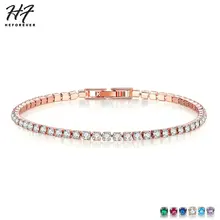 Модный разноцветный Теннисный браслет из Кубического циркония 2,5 мм и браслет из кубического циркония для женщин, очаровательные свадебные ювелирные изделия KC128