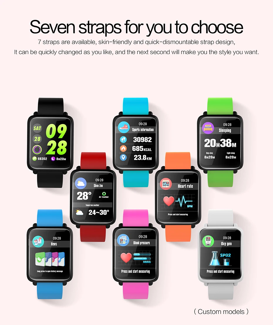COLMI Smart Watch M28 IP68 Waterproof Bluetooth Heart Rate Blood Pressure Smartwatch for Xiao mi Android IOS Phone 10