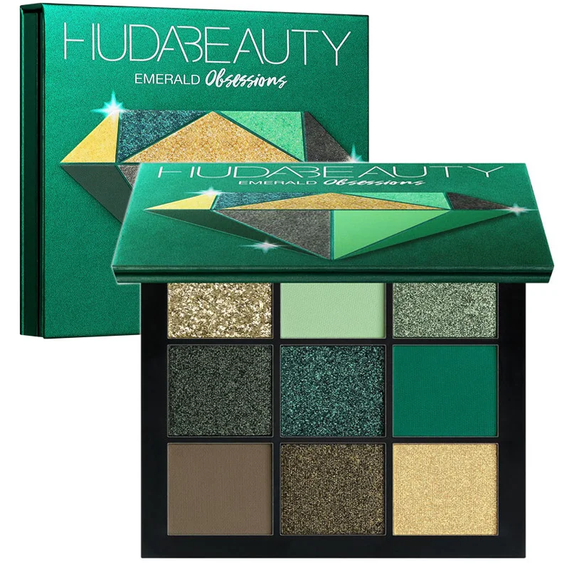

Hudas Beauty Nude PALETTE EMERALD Eye Shadow 9 Colors Makeup Eyeshadow Glitter Hudas Eye Shadow Palette Hudas Maquiagem Beleza