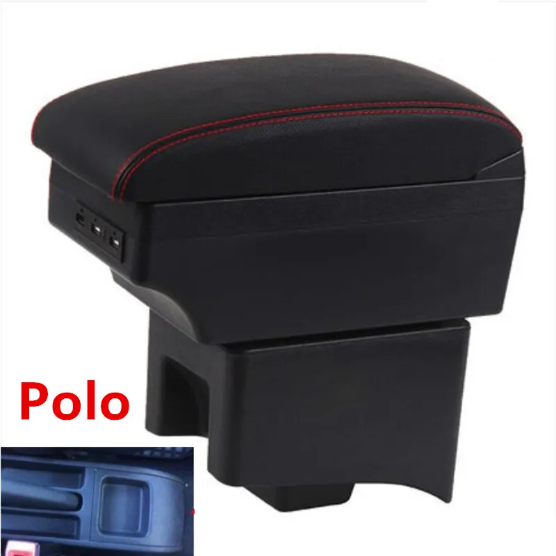 

For Volkswagen Polo armrest box Polo V universal 2009-2018 car center console modification accessories double raised with USB