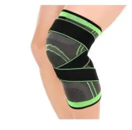 1 шт. 3D ткацкий наколенник для баскетбола, пешего туризма, велоспорта, поддержка колена, профессиональные защитные спортивные наколенники - Цвет: Зеленый