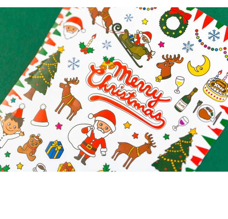 EZONE 1 шт. веселые рождественские наклейки Kawaii Лось Дерево Санта Клаус мультфильм мини-наклейки украшения DIY Скрапбукинг Канцелярские товары