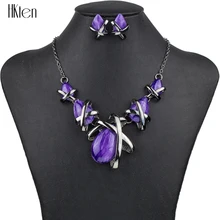 Joyería de Moda Marca Establece Gunmetal Plateó MS1504514 4 Colores Azul Collar Regalos de la Fiesta Nupcial de La Alta Calidad