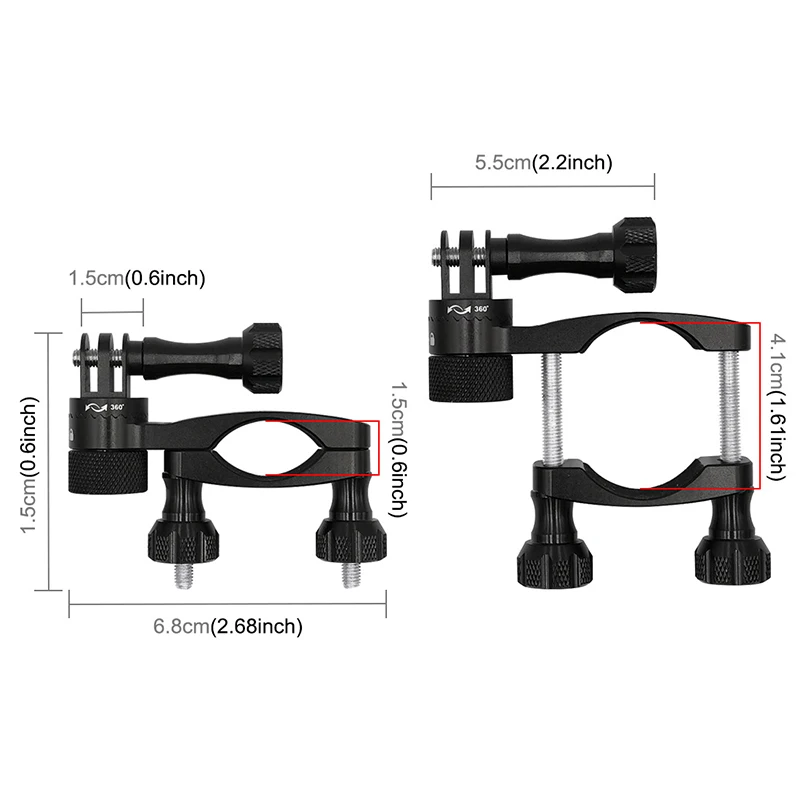 Алюминиевый велосипедный зажим вращение на 360 градусов велосипедный адаптер для руля крепление и винт для экшн-Камеры GoPro Hero 7 6 5 DJI OSMO