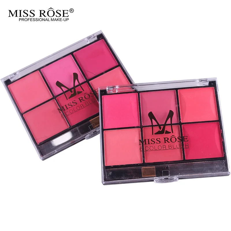 MISS ROSE Sweet Peach Blusher Perfect Summer Face Blush Palette Brand Cheek Blusher Powder 6colors Contouring Makeup Set Blushz4
