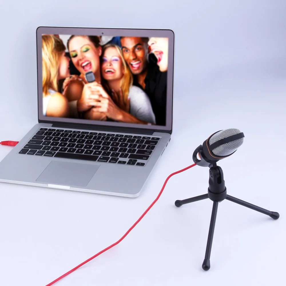 

Professional 3.5mm Audio Condenser Sound Studio Recording Singing Broadcasting Microphone Mic With Tripod For PC Laptop