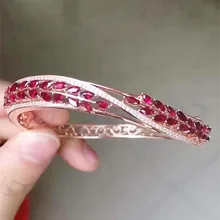 Рубиновый браслет,, настоящее и натуральное рубиновое серебро 925 пробы, 0.15ct* 38 шт, драгоценный камень для мужчин или женщин# Y18041701