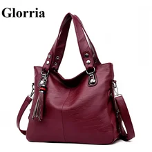 Glorria ручная сумка с кисточками Женская Большая вместительная сумка через плечо женская кожаная сумка через плечо женская сумка-тоут