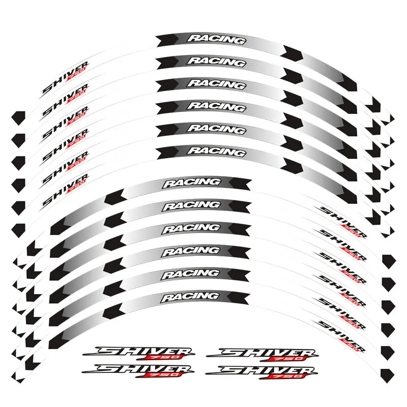 12 шт. Новая высококачественная наклейка для колес в полоску светоотражающий обод наклейки для Aprilia shiver 750 - Цвет: 6