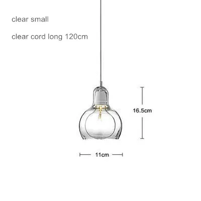 Современный стеклянный подвесной светильник s, скандинавские лампы, подвесные лампы, светодиодный светильник, Светильники для гостиной, кухни, люстра, настольная лампа - Цвет корпуса: small clear