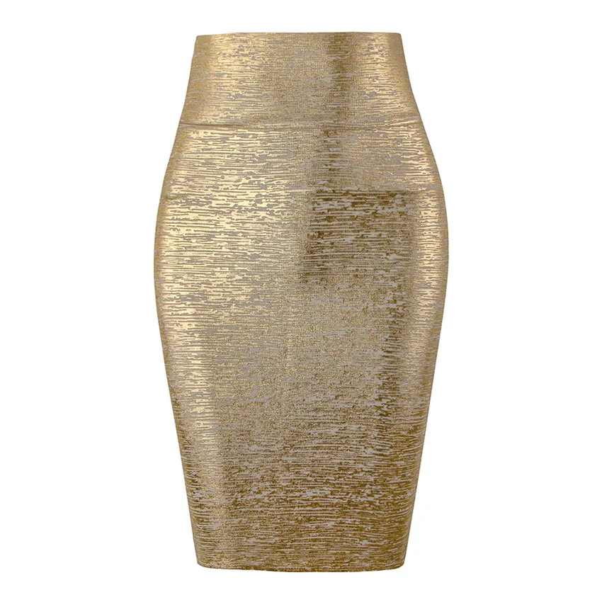 Bevenccel 2019 новый черный золотого и серебряного цвета с принтом Для женщин Bodycon мини-юбка Высокая Талия знаменитости клуб вечерние