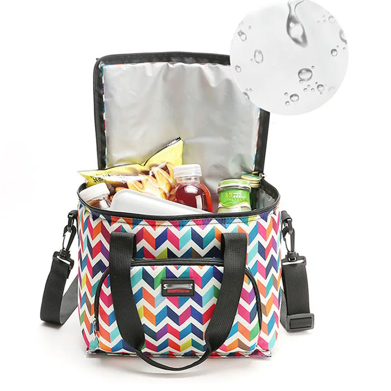

Large Women Portable Insulated Tote Lunch Bag Printing Cooler Thermal Picnic Bags Travel Food Box Dinner Food Pouch 609