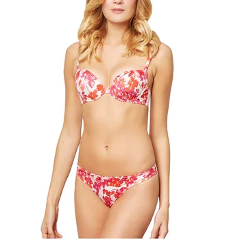

Swimwear Women Bikini sets Beautiful Print Set 3/4 Cup Underwire Bra and Sexy Briefs Woman's Panties Set Push-Up Brassiere