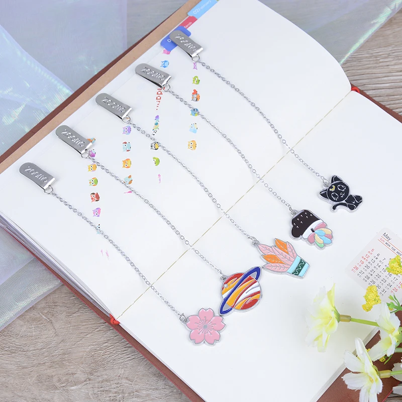 Милый Кот металлическая закладка Мультфильм Животное Вселенная лошадь украшение в виде книги для ребенка подарок школьные офисные канцелярские принадлежности подвеска Закладка