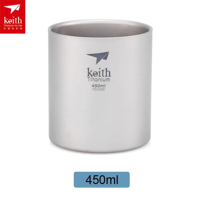 Keith 4 unids/set doble pared taza de titanio conjunto aislado al aire libre camping mochilero Tazas ti3501 Keith 4 unids/set doble pared taza de titanio conjunto aislado al aire libre camping mochilero Tazas ti3501