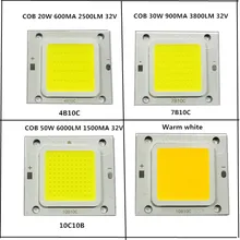 20 шт./лот, COB 4640, 20 Вт, 30 Вт, 50 Вт, лампа, светодиодный светильник, бисер, теплый, холодный, белый, высокая мощность, лампа, долгая жизнь, хорошие фишки, уличный светильник s