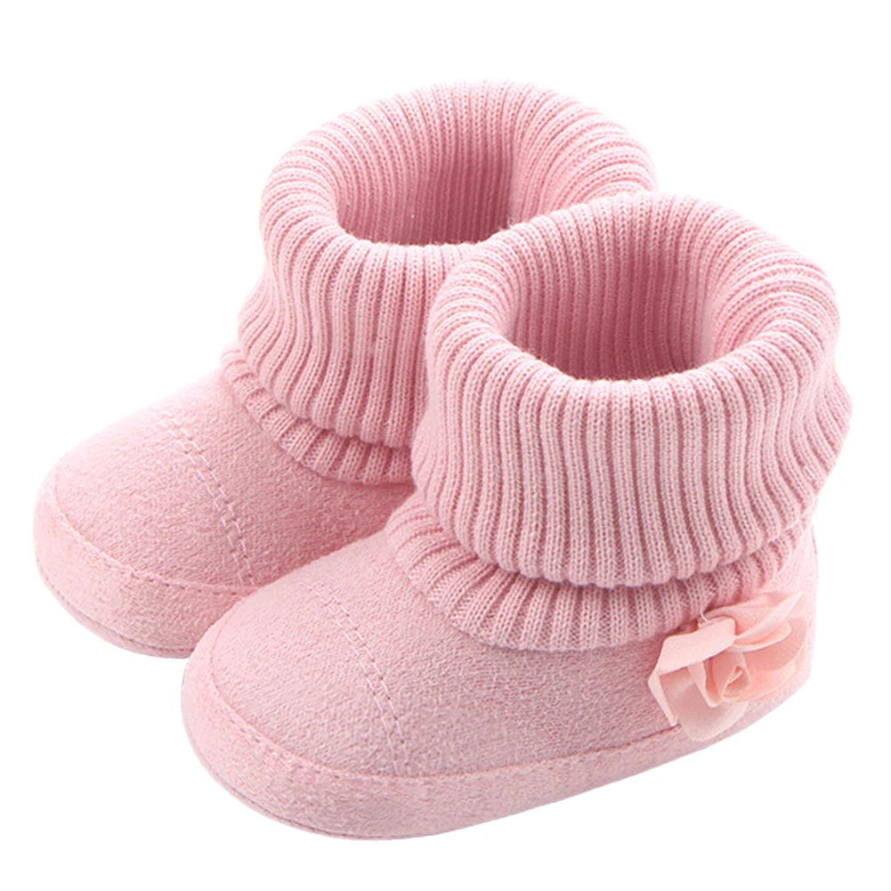 

Baby Girls Boots for Newborn Toddler Socks Pink Flowers New Style Infant Baby Shoes Winter Warm Booties Support Drop Shipping