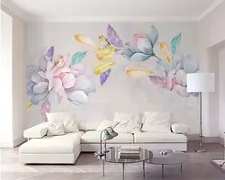 Beibehang пользовательские обои свежий и элегантный Акварель Ручная роспись Магнолия живописи современного абстрактного искусства стены