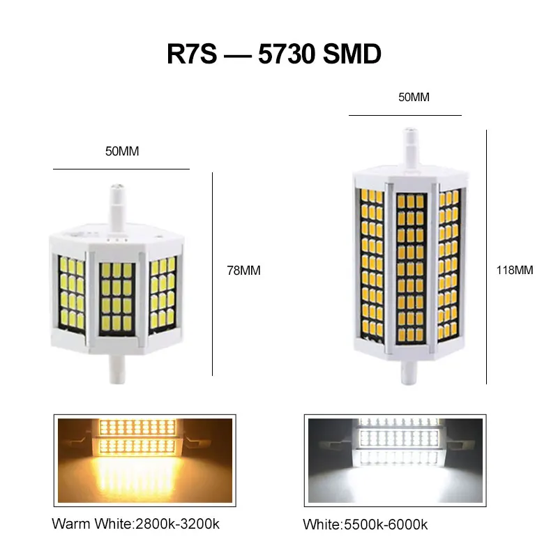 Светодиодная лампа Foxanon R7s 78 мм 118 светодиодная SMD 4014 5050 2835 точесветильник