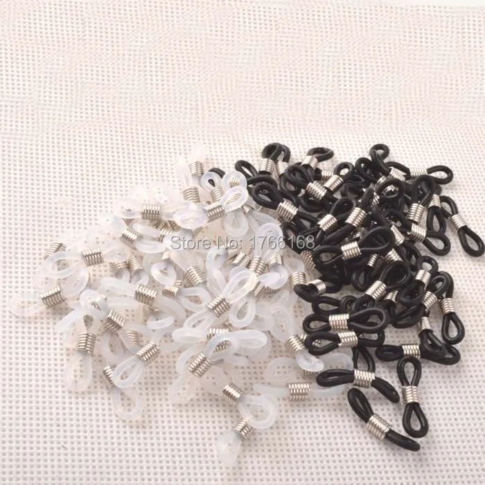 

500pcs silicone Clear Tone Ends for Eyeglasses Chain Holder Hooks for eyewear cord 21 x 4 mm