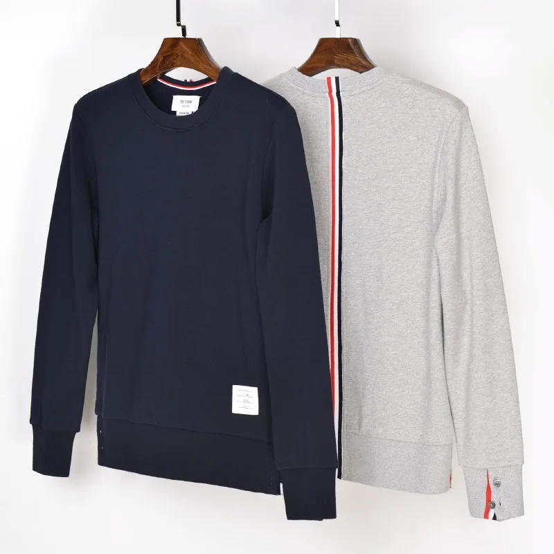 

2019 Fashion TB THOM Brand Spring Autumn hooded Clothing Cotton jacket Men Women Sweatshirts O-Neck Slim Casual Sportswear Coat