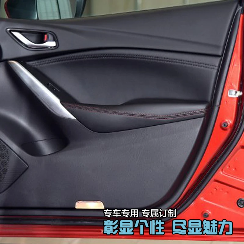 Авто модифицированные аксессуары Защитная декоративная Внутренняя дверь панель кожаный чехол для Mazda Atenza AB17