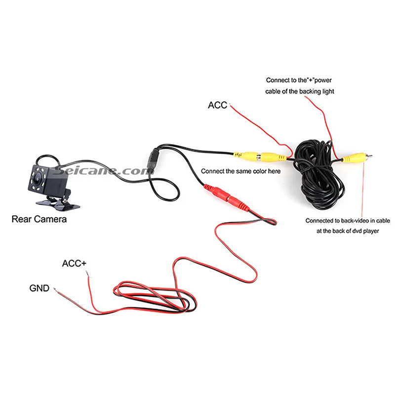 Seicane Универсальная автомобильная камера заднего вида 8 светодиодный пластиковый 648*488 пикселей проводной Обратный парковочный резервный монитор Комплект CCD CMOS