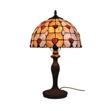 E26/E27 Винтаж Tiffany витражное стеклянная настольная лампа в европейском стиле ретро Спальня Гостиная настольная лампа прикроватная настольная Звездная ночь TL155