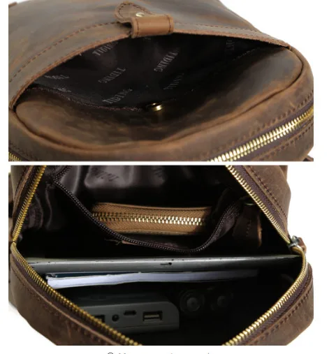 Мужской маленький рюкзак из натуральной кожи в стиле ретро, сумка через плечо из воловьей кожи для iPad мальчика, повседневный рюкзак для путешествий