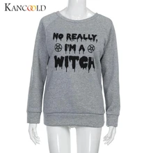 Модная новинка, Женские топы с длинными рукавами на Хэллоуин, Повседневная футболка, топы,, aug0808