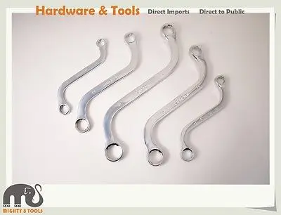 

5pc Set S Type (Obstruction) Ring Spanner Wrench:10x11,12x13,14x15,16x17,18x19mm