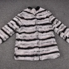 Шиншилла Рекс Кролик шубу, реальные натуральный мех пальто Для женщин На зимнем меху пальто Шиншилла рекс шуба