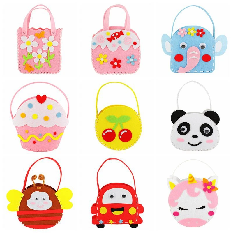 

Craft Kits For Children Toy DIY Non-woven Cloth Bag Dindergarten Handmade Bags Sewing Projects Children Fabric Kit DIY Kids Toys