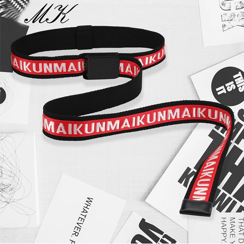  Maikun Men Canvas Belts Casual Harajuku Men Belts Tactical Metal Buckle Men Belts For Jeans Shirts 