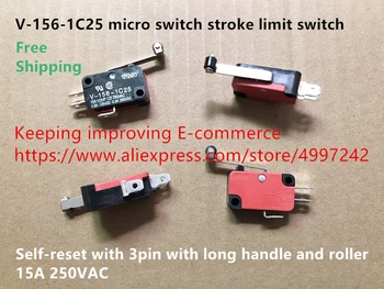 

Original new 100% V-156-1C25 micro switch stroke limit switch self-reset with 3pin with long handle and roller 15A 250VAC
