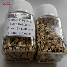1000 Шт Медные Микро-Кольца С Губ Кератин Fusion Расширения Микро Кольца Медные Трубы Ссылка 3.2x2.8x4.0 мм Вспыхнула Микро-Шарики